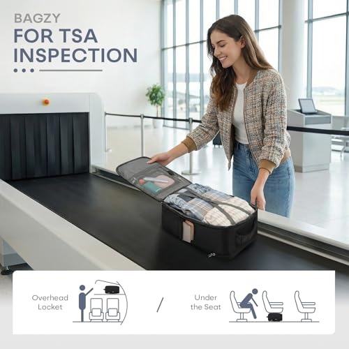 17x10x9 Personal Item Backpack for 40x20x25 Travel Bag 20L Carry on Backpack Flight Approved Airplanes Waterproof Underseat Hand Luggage Cabin Bag for Weekender Fits 14 Inch Laptop Black