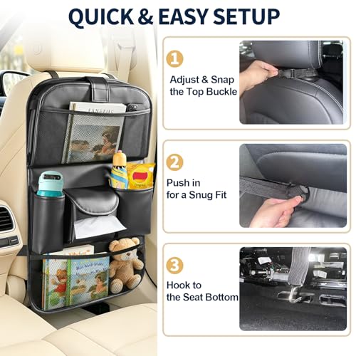 Backseat Car Organizer with Foldable Tray Table (1 Pack) - size: 1 Pack