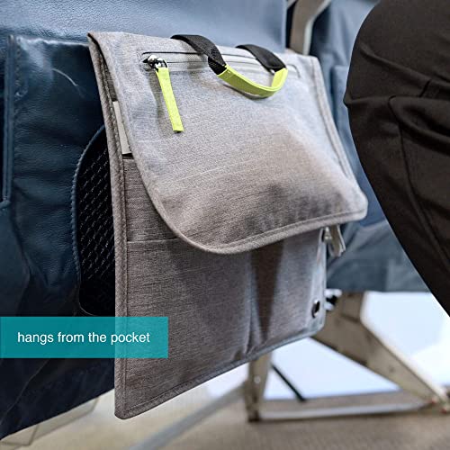 SO~MINE Airplane Pocket Organizer | Tray Table Cover | In Flight Seat Back Organizer Bag | Commuter Essential Travel Bag | Media Pouch For Flying | Travel Gift | Attaches To Luggage (Black) - color: Black
