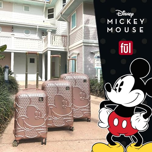 FUL Mickey Mouse Disney Kids Suitcase, Gold - color: Gold, size: 21 Inch
