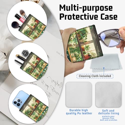 Soft Glasses Case for Sunglasses Eyeglass Slim Pouch - color: Bookshelf