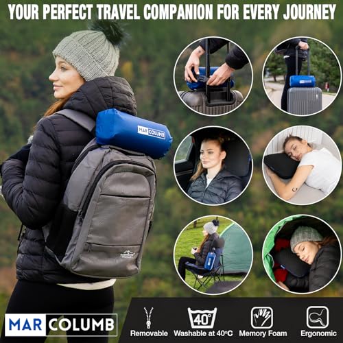 Travel & Camping Comfortable Memory Foam Pillow – Easy to Carry Portable Bag – Temperature Regulating Pillow Case - Perfect for Travelling (Black) - size: Black