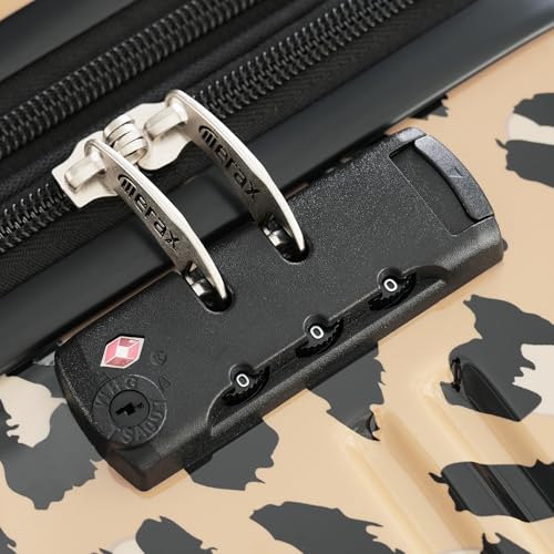 Merax 3-Piece Luggage Set,Leopard Print Hardshell Suitcases. - color: Brown Leopard, size: 3 Piece(20/24/28)