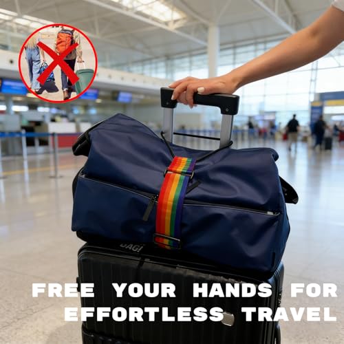 Luggage Connector Straps Heavy Duty Suitcases Strap for Travel Multi Use Elastic Bag Belt with Buckle Flexible Travel Essentials Easy to Identify Colorful