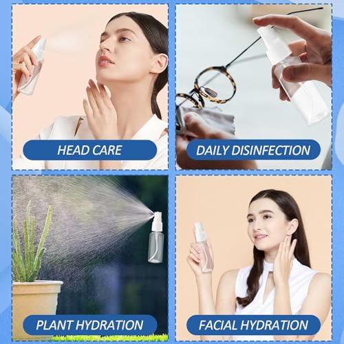 GANPUB 2 Pcs Spray Bottles Clear Plastic Spray Bottles Small Spray Travel Size Fine Mist Perfume Bottle Refillable Mini Empty Spray Bottle for Perfume Hair Travel Refillable Containers(1oz/30ml )