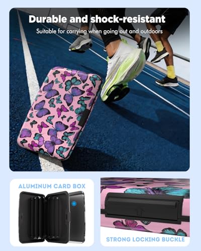 Maicican RFID Blocking Aluminum Credit Card Holder - color: Card holder wallet - Colorful Butterfly