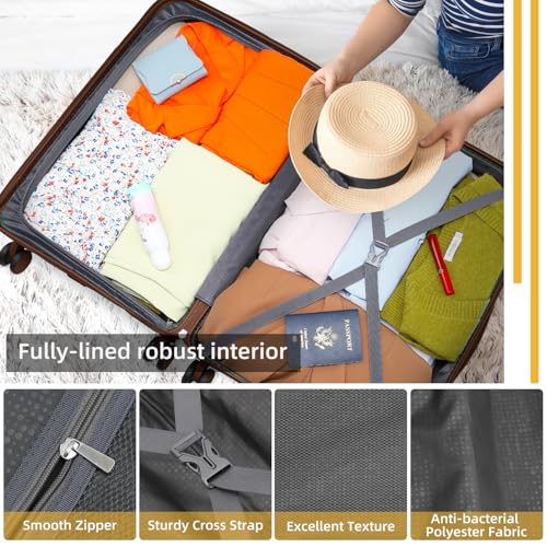 LARVENDER Carry On Luggage 22x14x9 Airline Approved, Suitcases with Wheels - color: Maple-20inch-BP