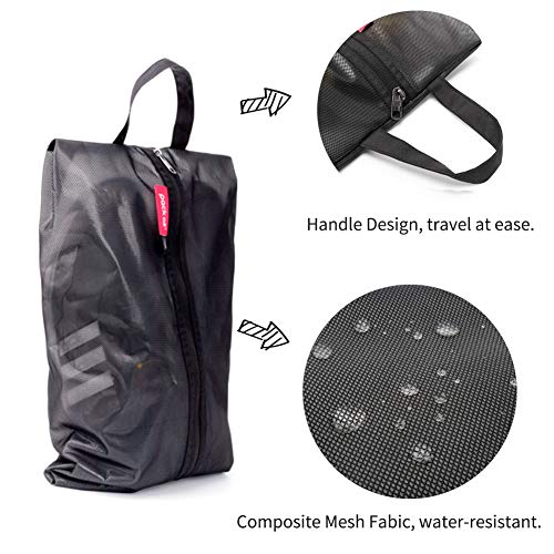 pack all Plus-Sized Shoe Bag for Travel, Water-Resistant Shoe Pouch - color: Plus-Black, style: 1 Pack