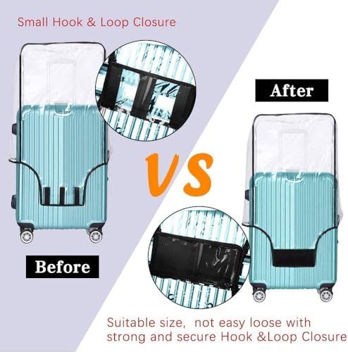 3-Piece Set (20/24/28 Inch) Clear Suitcase Cover (Black Trim) - color: Black Trim-0.4mm, size: 20/24/28" Suitcase Cover.