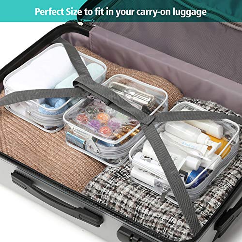 PACKISM Clear Makeup Bag for Travel - TSA Approved Toiletry Bag, Grey - color: Grey, size: Medium Set (Standard)