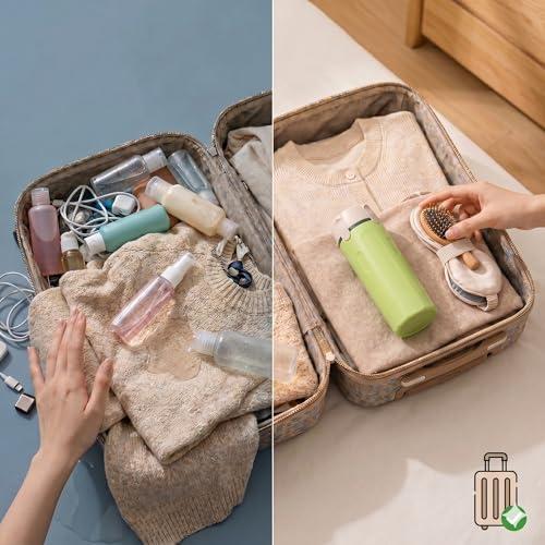 4-in-1 Travel Dispenser Bottle Set, 4 Pack 30ml Leakproof Refillable - color: Green