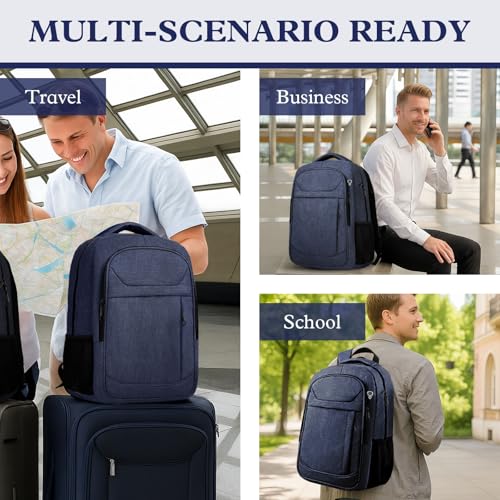 18.4" Large Laptop Backpack, Travel Backpack for Men Women, Blue - color: Blue, size: 18.4 Inch(45L)