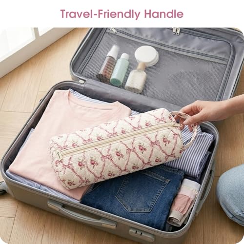 Bow Floral Hair Tools Bag Compatible with Dyson Airwrap Shark FlexStyle - color: Bow & Floral Print