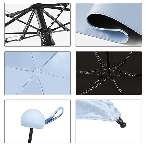 TopTie Compact Mini Umbrella for Purse, Small Sun & Rain Umbrellas with Case, Travel Folding Umbrella - color: Navy