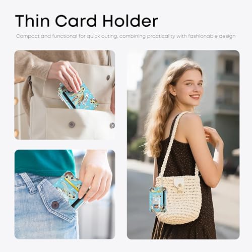 Sea Turtle Credit Card Holder Small Wallet for Women - color: Sea Turtle