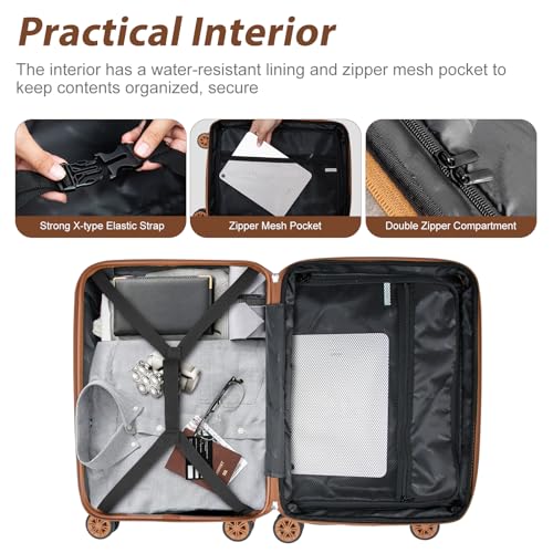 Romswi Hardside Expandable 3PCS Luggage Set with Spinner Wheels,Hard Shell Lightweight Luggage with TSA Lock(20/24/28) White - color: White, size: 3-Pcs Set (20"/24"/28")