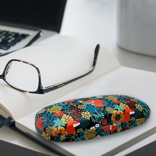 molshine Hard Shell PU Leather Glasses Case,Travel Portable Eyeglass Case for Men Women Girl Travel Study Work - color: Fox