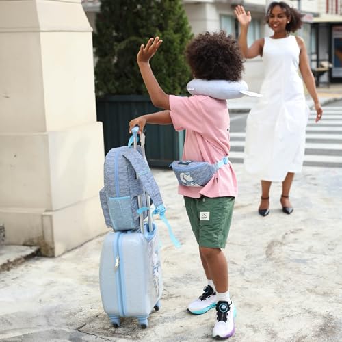 Nautica Kids Luggage - 18" Hardside Rolling Carry-on Suitcase with Spinner Wheels, Polar Voyage 5pc Travel Set - color: Polar Voyage | 5pc Travel Set