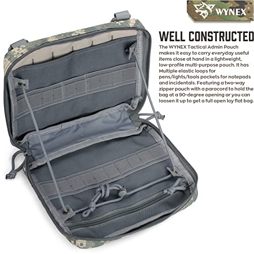 WYNEX Tactical Admin Molle 파우치, Medical EDC EMT 유틸리티 백 쉘 디자인 부착 파우치 1000D 나일론 하이킹 벨트 백 - color: ACU 카모