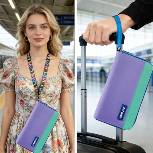 Passport holder for travel Family passport holder(Purple) - color: Purple