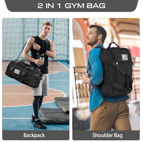 Gym Bags for Men, Tactical Duffle Bag with Shoe Compartment - color: Camouflage, size: Medium