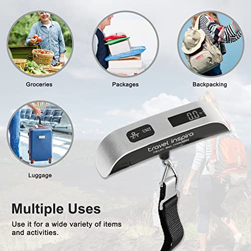 travel inspira Luggage Scale, Portable Suitcase, Weighing Scales - color: Silver 2PC