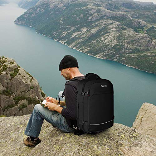 40L Travel Backpack For Women Men Flight Approved Carry-On Laptop Black