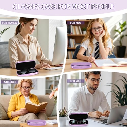 Hifot Metal Eyeglass Case Hard Shell, Aluminum Spectacles Box Sunglasses Case for Men Women, Reading Glasses Holder - color: Purple