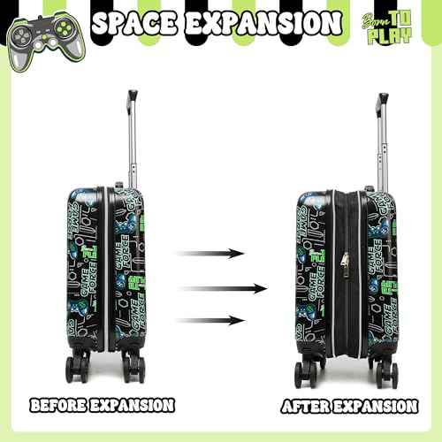 Kids Luggage Set 2 Piece 16 Inch Hardside Spinner Wheels Carry On Airline Approved - color: Game 02