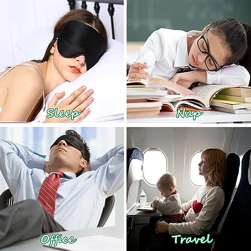 Eye Mask for Sleeping 2 Pack Sleep Masks for Men and Women - color: Black+green