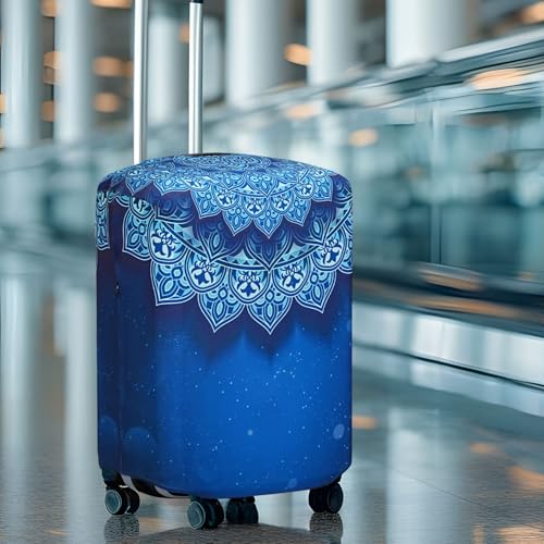 Explore Land Luggage Cover Fits 23-26 inch Case (Blue Violets, M) - color: Blue Violets, size: M