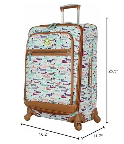 Lily Bloom Luggage 24" Expandable Design Pattern Suitcase With Spinner Wheels For Woman (24in, Totally Paw Some) - color: Totally Paw Some