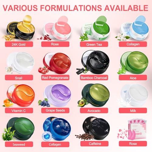 Eye Mask, 30 Pairs Red Pomegranate Under Eye Patches for Dark Circles - color: Red