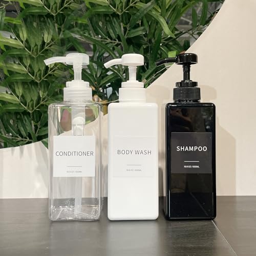 Shampoo and Conditioner Dispenser for Bathroom, Shower Soap Bottles White - color: White