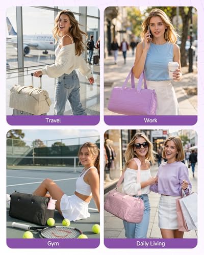 Carry On Travel Bag for Women, Personal Item Weekender, Purple - color: Violet