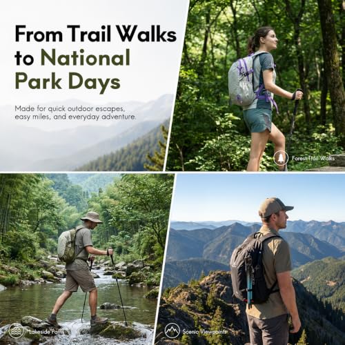 Haimont 15L Lightweight Hiking Daypack, Grey - color: Grey