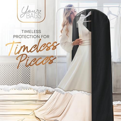 Your Bags Wedding Dress Garment Bag, 72", 20" Gusset, Black - color: Black