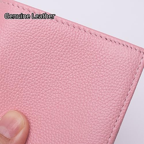 Bveyzi Ultra Slim Small RFID Wallet for Women, Leather Tiny Thin Bifold Pocket Ladies Wallet - color: Pink
