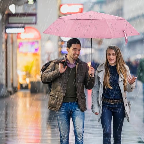 TradMall Travel Umbrella 42/45 Inches Double Vented Canopy - color: Pink, size: 42 Inches