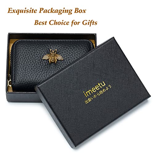imeetu RFID Credit Card Holder, Small Card Wallet Women, Leather Card Case - color: Lite - Peacock Blue, size: Lite