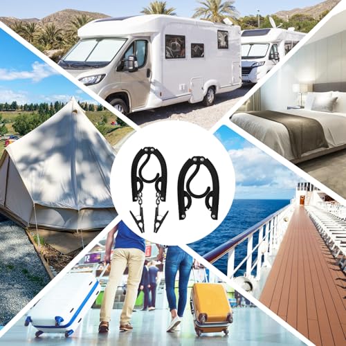 12 Pcs Portable Travel Hangers for Cruise Ship Essentials 2026 - color: dark black