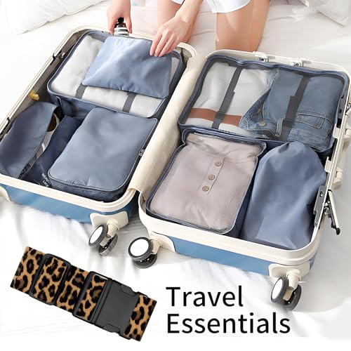 Luggage Straps for Suitcases, Heavy Duty Travel Belt with Quick-Release Buckle, Adjustable Suitcase Strap, Cute Luggage Accessories for Travel Brown Leopard Print - color: Brown Leopard Print