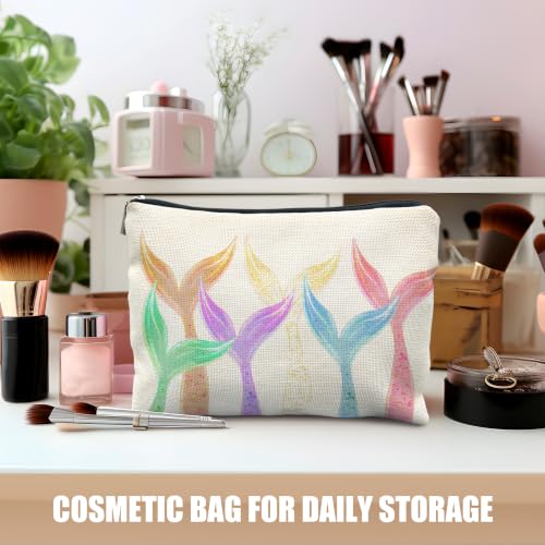 Colorful Glitter Mermaid Ocean Beach Cosmetic Makeup Bag for Women - color: Colorful Glitter Mermaid Ocean Beach