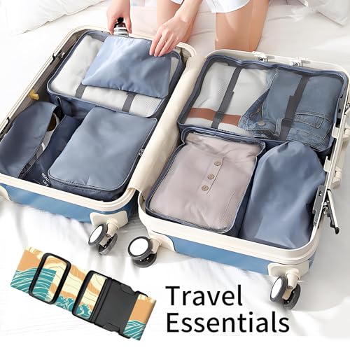 Luggage Straps for Suitcases, Heavy Duty Travel Belt with Quick-Release Buckle, Adjustable Suitcase Strap, Cute Luggage Accessories for Travel Sunrise Pattern - color: Sunrise Pattern