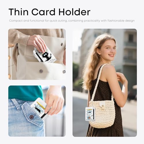 Explosion Cat Credit Card Holder Small Wallet for Women - color: Cat Explosion