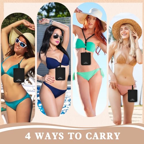 YOYI YOYI RFID Blocking Bra Wallet Neck Strap Hidden Pocket Cash Card - color: Black, style: Lanyard