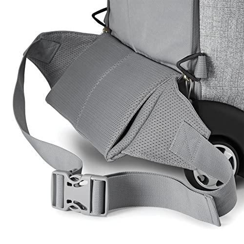 High Sierra Powerglide Pro Wheeled Daypack Backpack with 360 Degree Reflectivity, Telescoping Handle, Dual Side Pockets, and Laptop Sleeve, Fits Most 15.6" Laptops, 40L, Silver Heather - color: Silver Heather