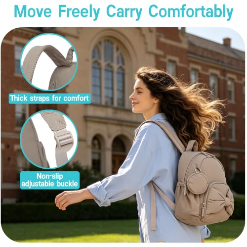 Lightweight MIni Backpack for Women,Taslan Durable Daypack,Casual Travel Backpack with Adjustable Straps for Daily,Travel - color: Lk018-hd Camel-1