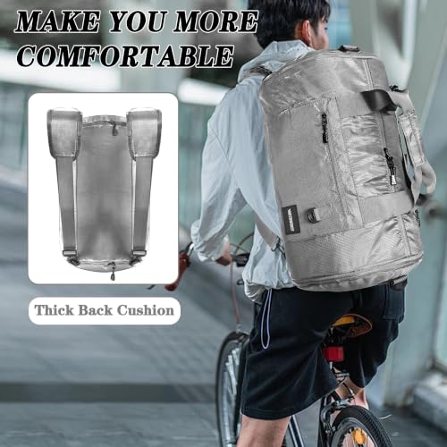 Wildroad Gym Bags for Men & Expandable Canvas Duffle Bag - 50l Travel Kit - color: Grey 02, size: Large-50L Duffle Bag