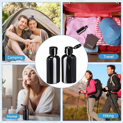 Domensi 36 Pcs 2 oz Black Travel Squeeze Bottles with Lids - size: 2 oz